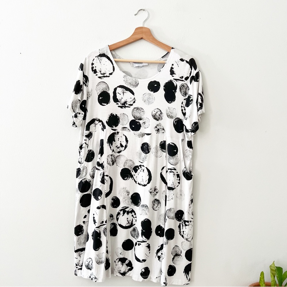 Bryn Walker Mara Tunic Dress Large Dot White Black size XS
